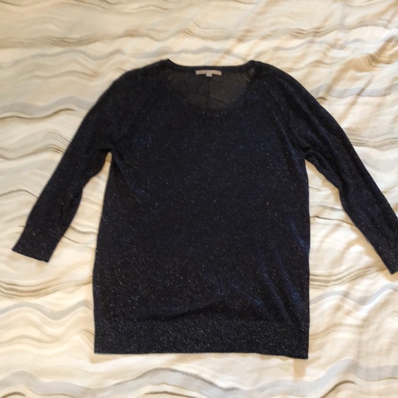 GAP Sweaters - Gap Navy Metallic Sheer 3/4 Sleeve Sweater